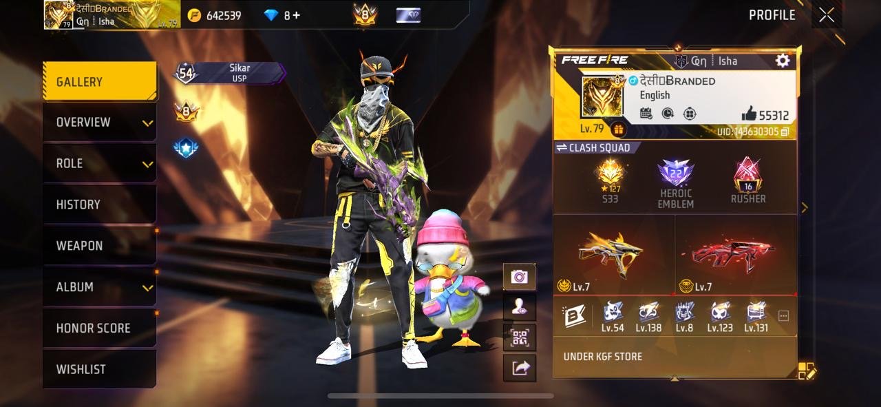 Free Fire BLACK HIP HOP🖤 ID RARE COLLECTION Account Buy